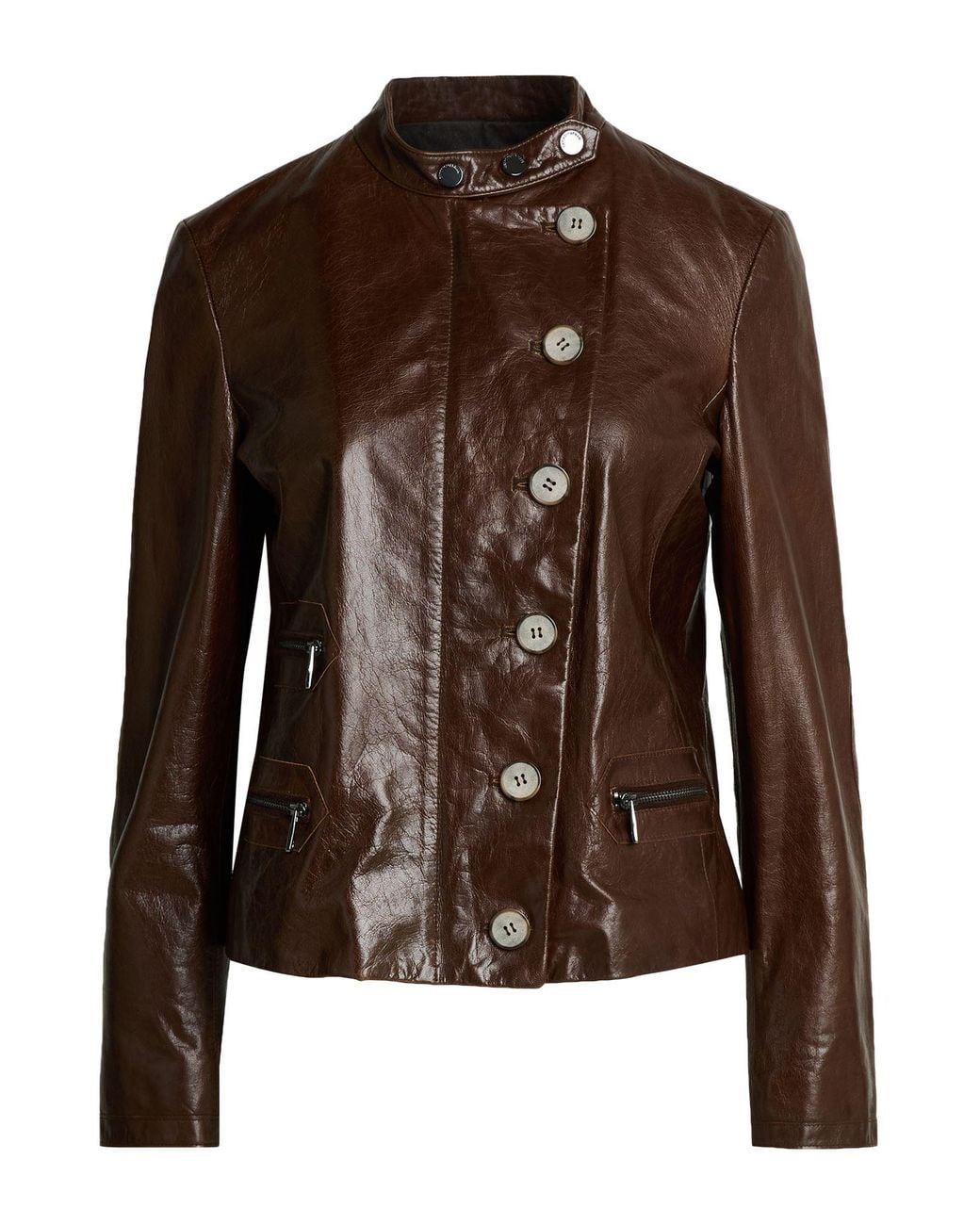 Emporio Armani Brown Jacket Goat Skin