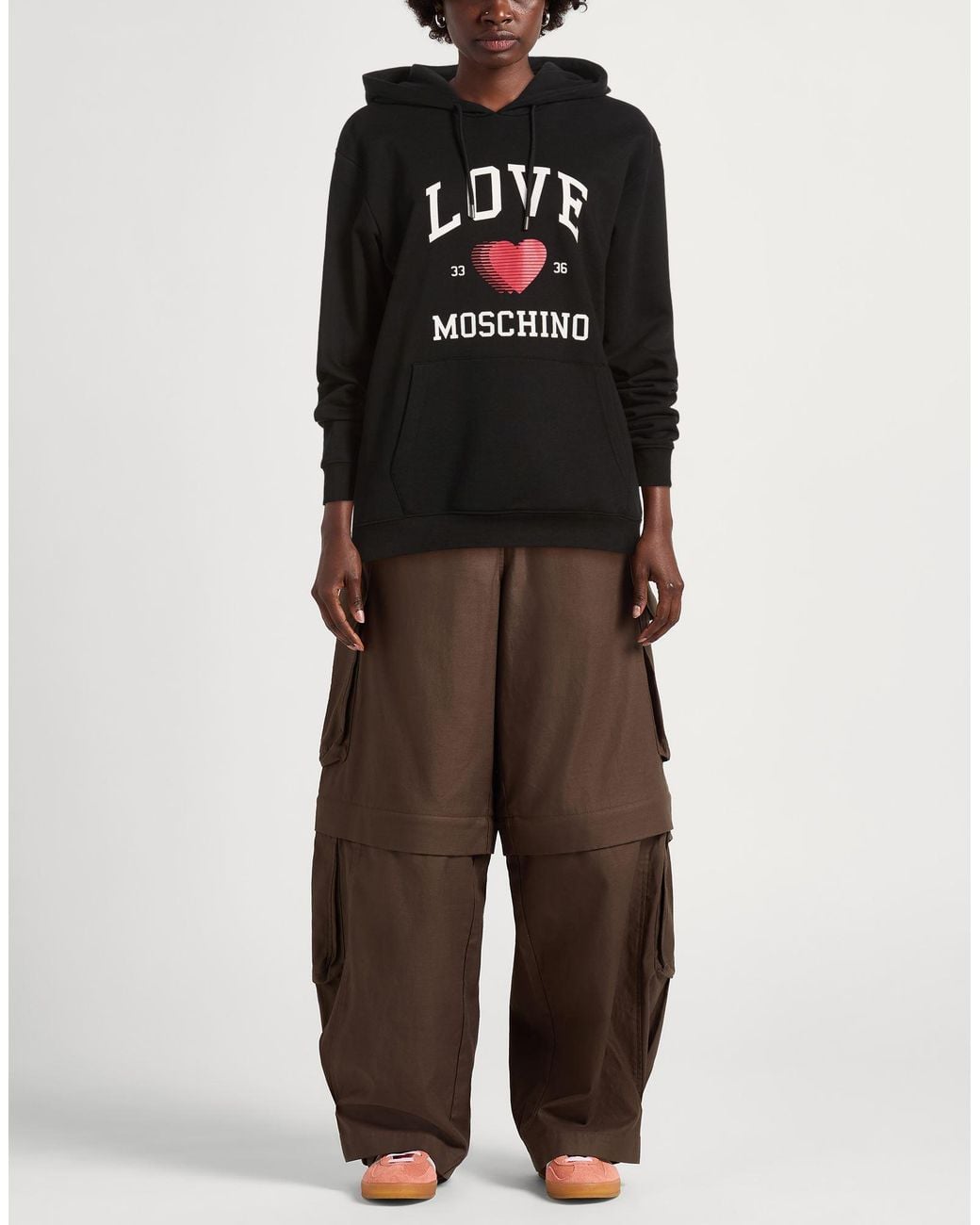 Love Moschino Black Sweatshirt Cotton, Polyester