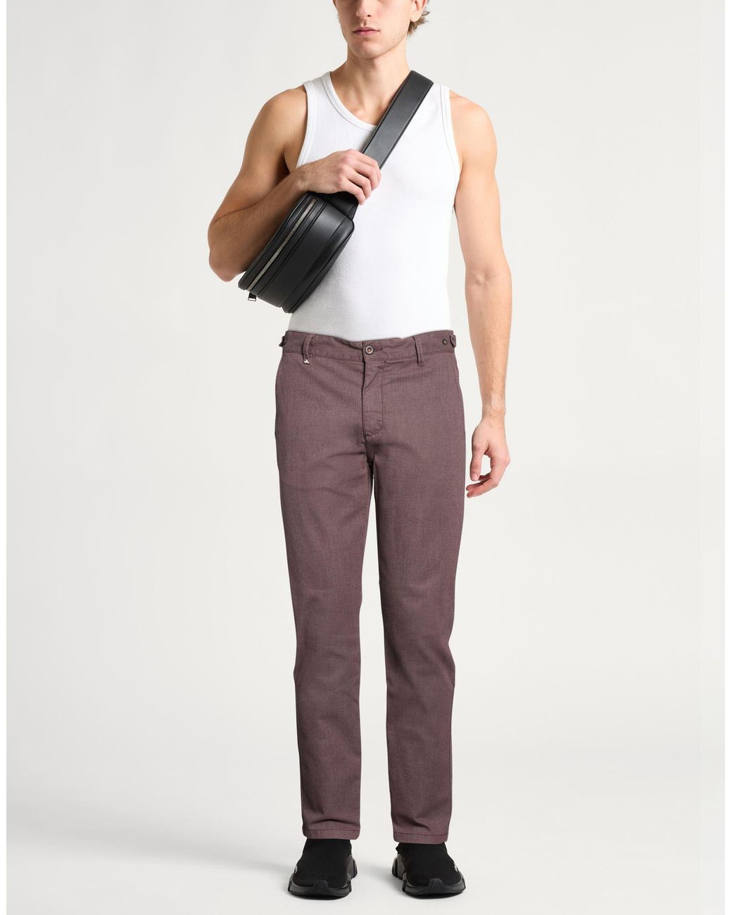 Berna Purple Pants Cotton, Polyester, Elastane for men