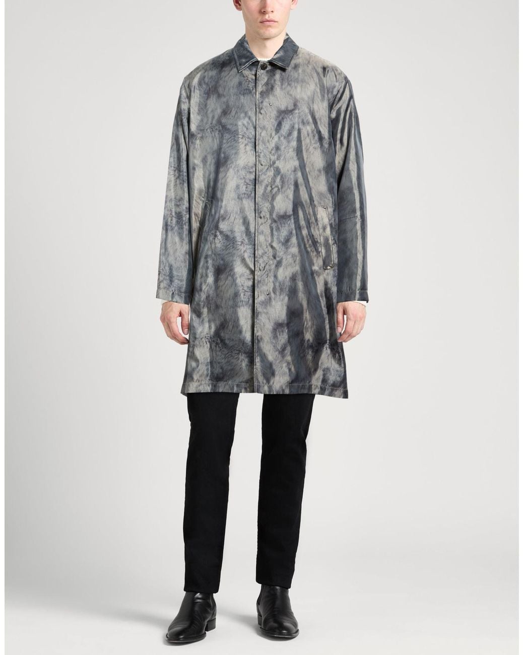John Varvatos Gray Overcoat & Trench Coat for men