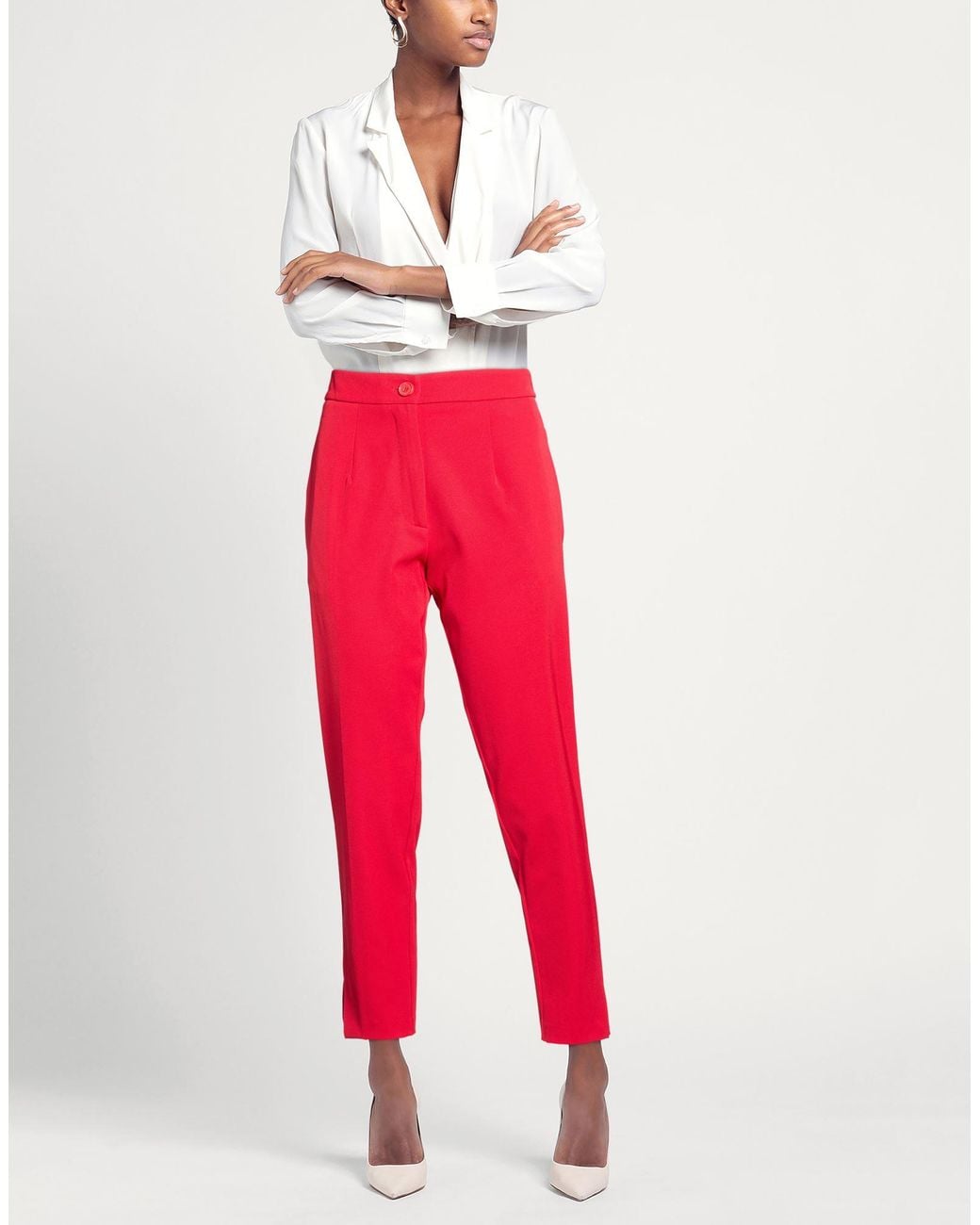 SOLOTRE Red Pants Polyester, Elastane