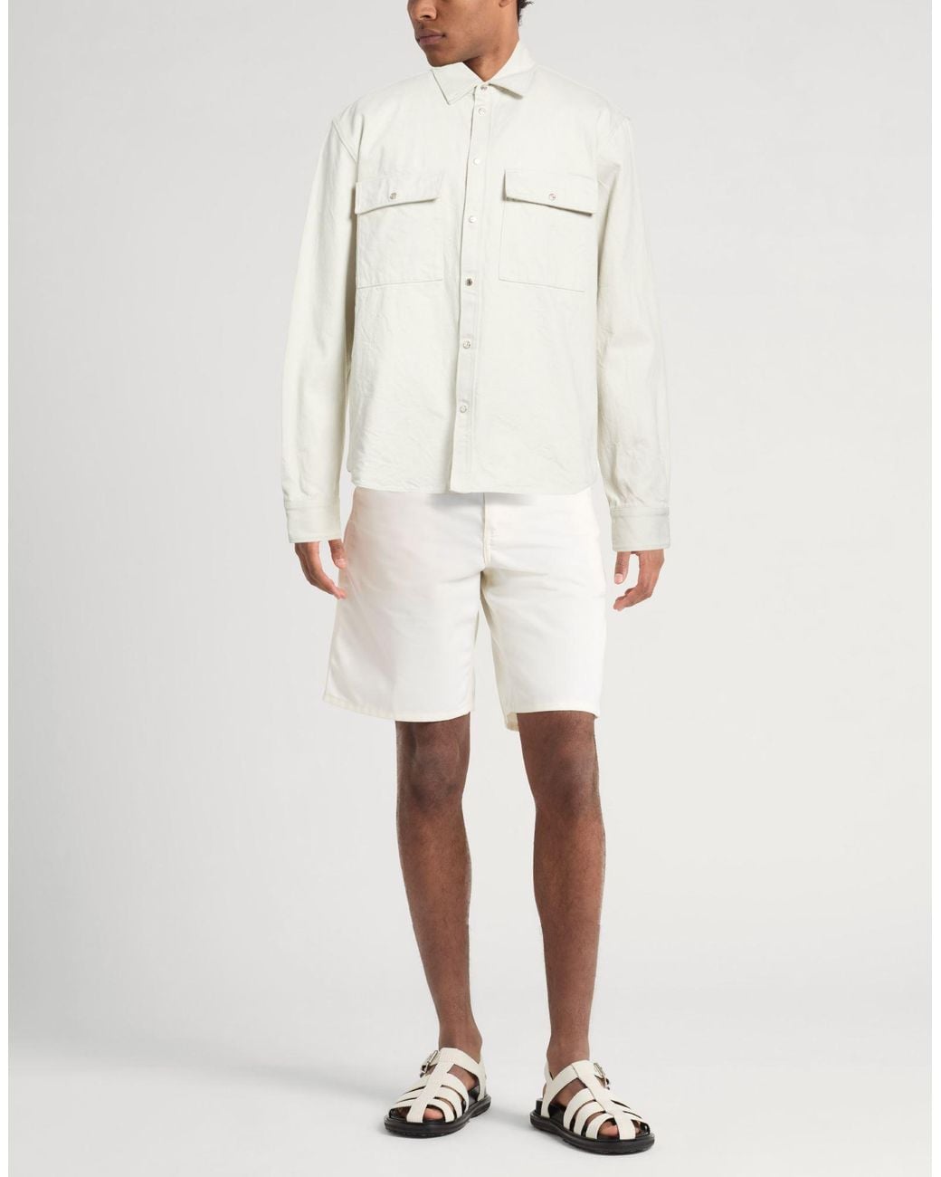DSquared² White Icon Light Denim Shirt Cotton for men