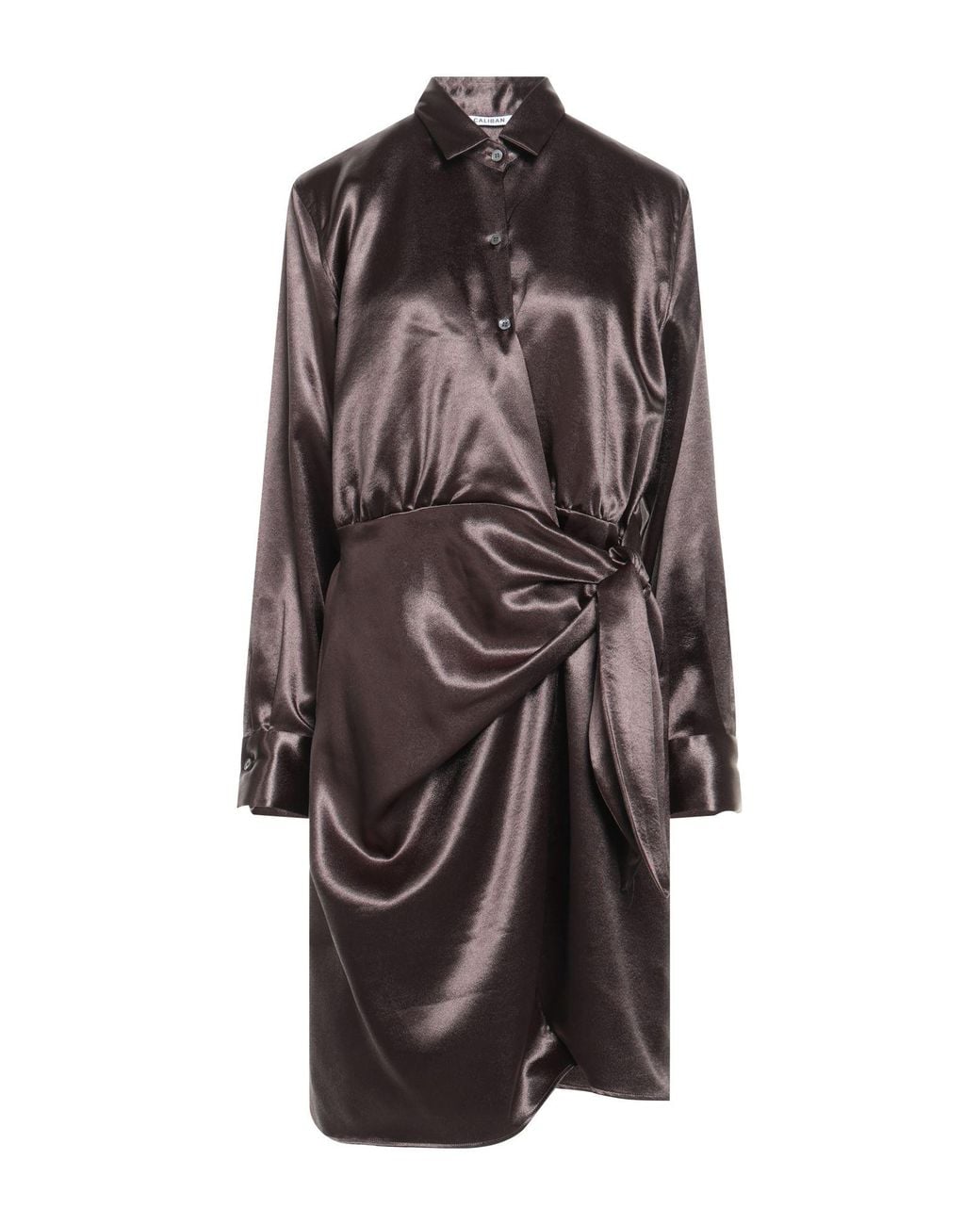 Caliban Brown Dark Mini Dress Polyester