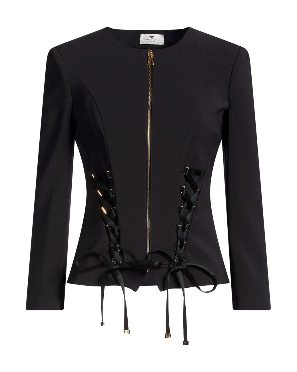 Elisabetta Franchi Black Jacket Polyester, Elastane
