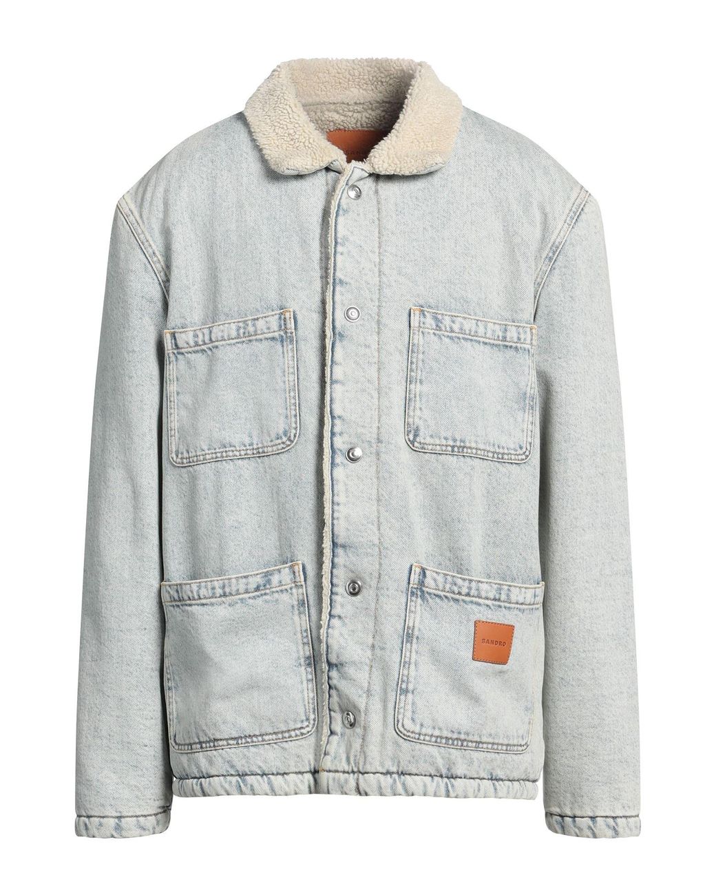 Sandro Gray Denim Outerwear Cotton for men