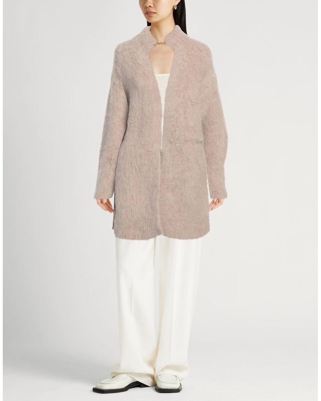 Daniele Fiesoli Natural Cardigan Baby Alpaca Wool, Polyamide, Elastane