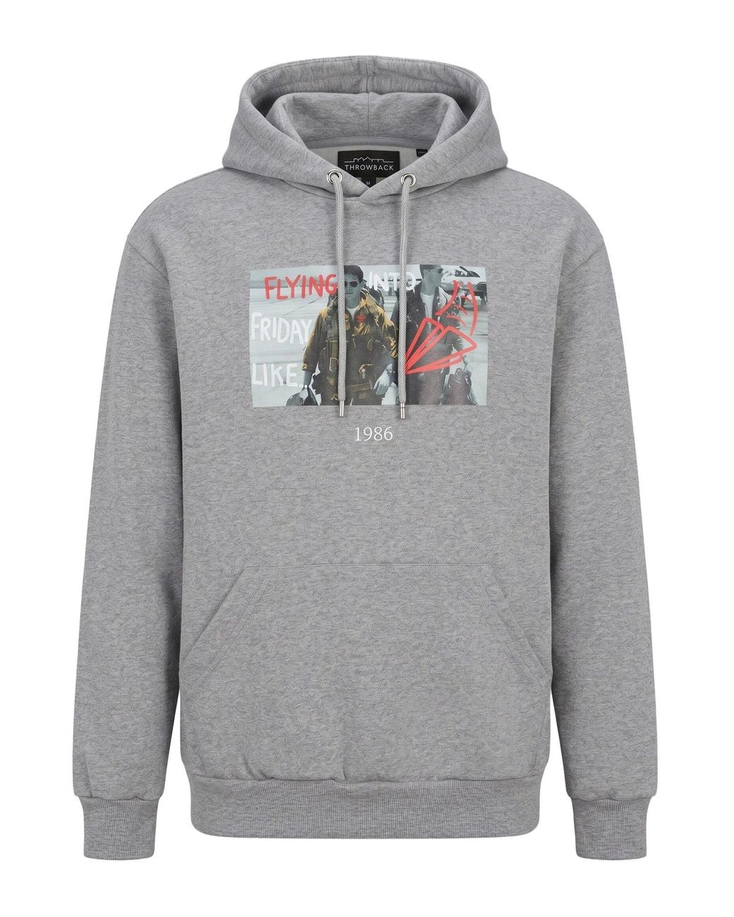 Throwback. Gray Sweatshirt Cotton for men