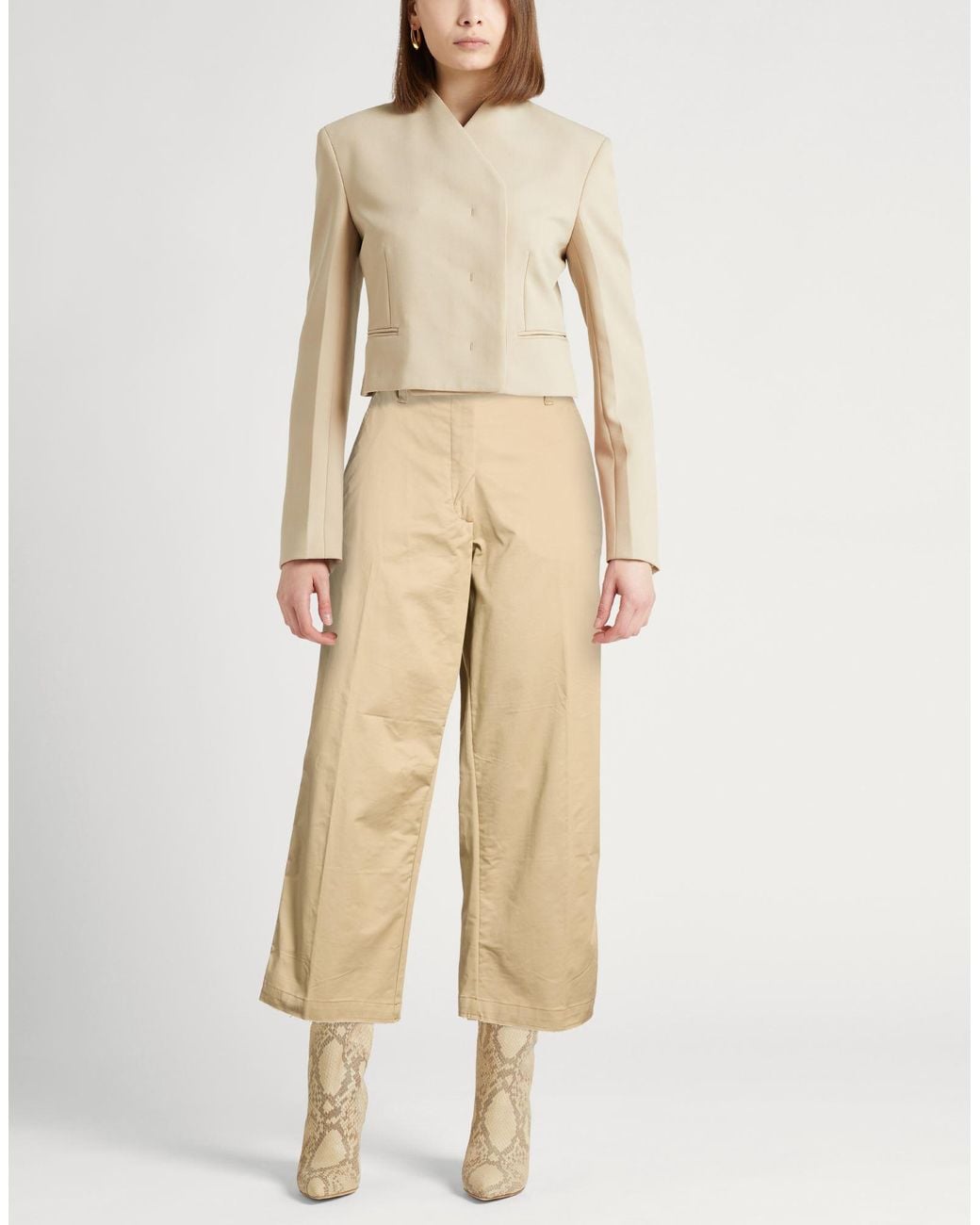 White Sand Natural Pants Cotton, Elastane
