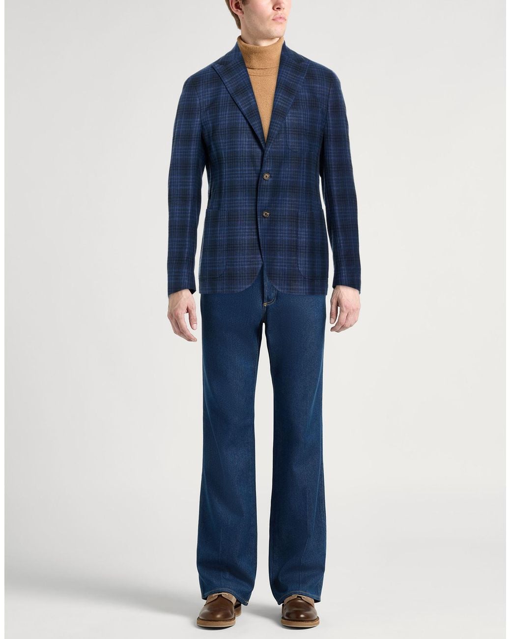 Eleventy Blue Blazer Linen, Wool, Silk, Elastane for men