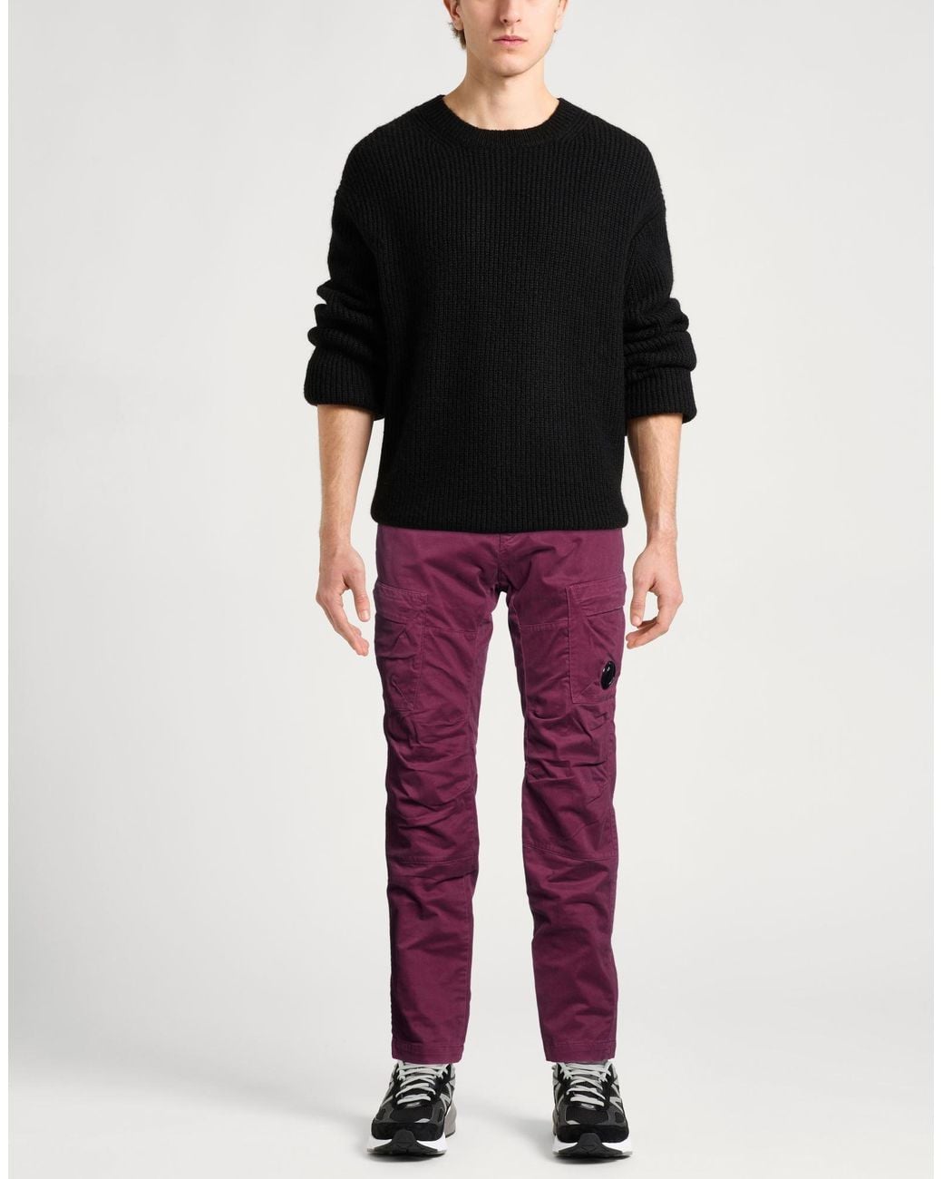 C P Company Purple Pants Cotton, Elastane for men