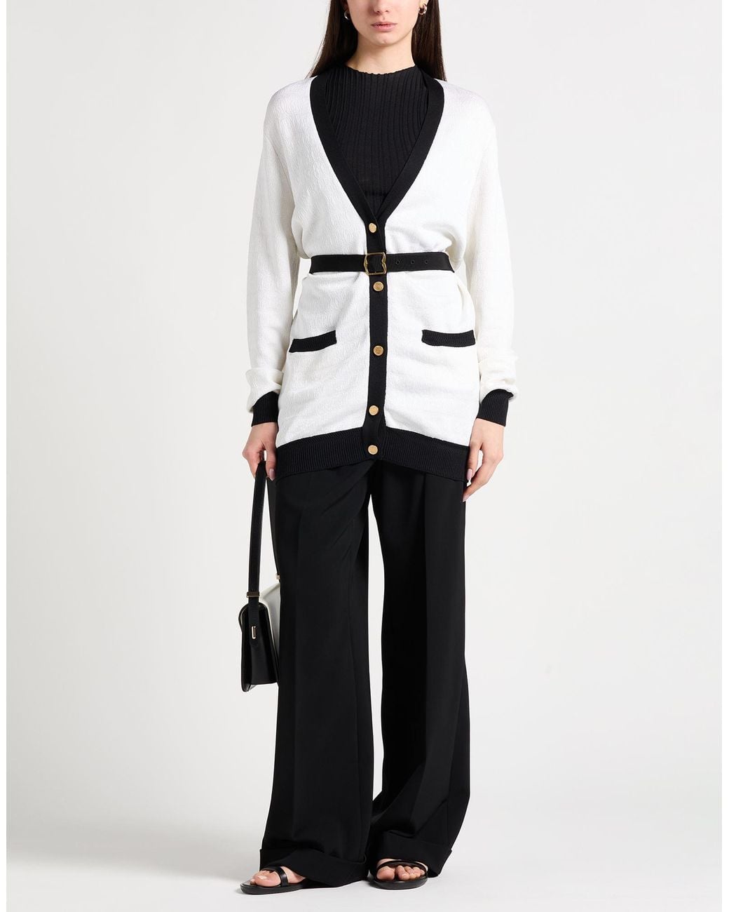 Bally White Cardigan Viscose, Nylon, Elastane, Silk