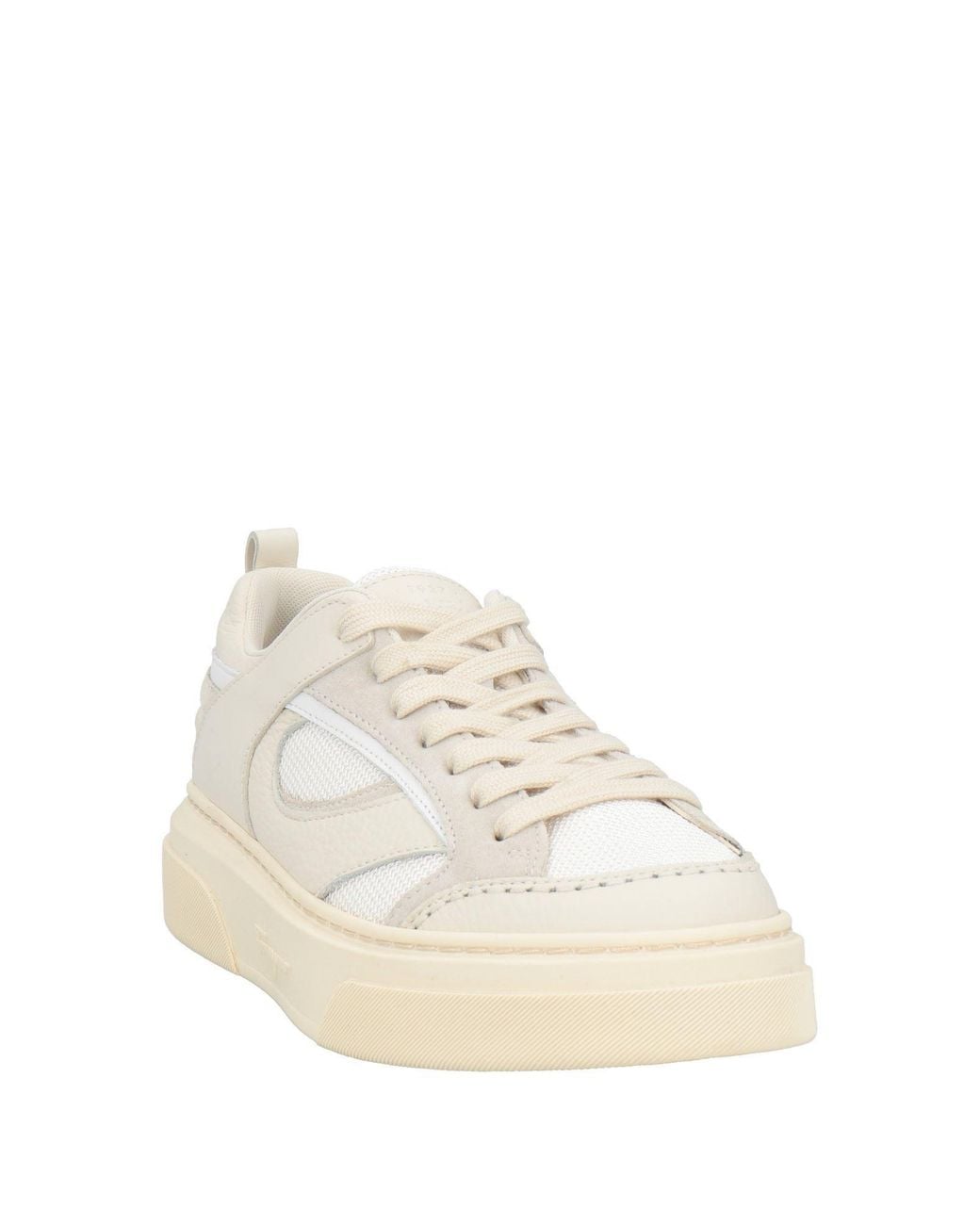 Ferragamo Natural Sneakers Calfskin, Textile Fibers