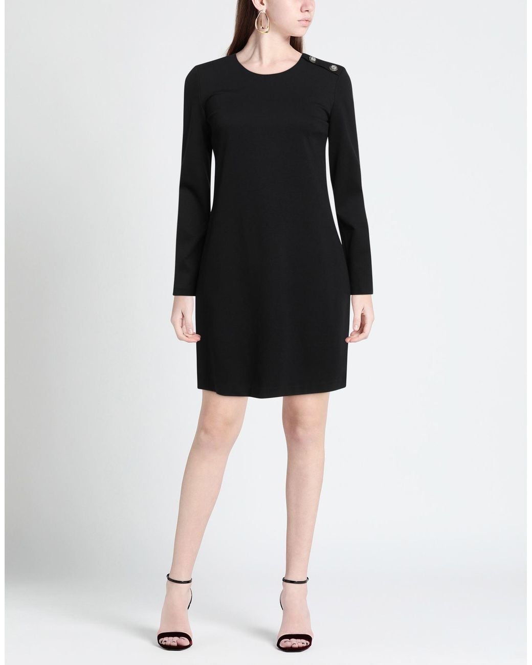 1 One Black Mini Dress Viscose, Polyamide, Elastane