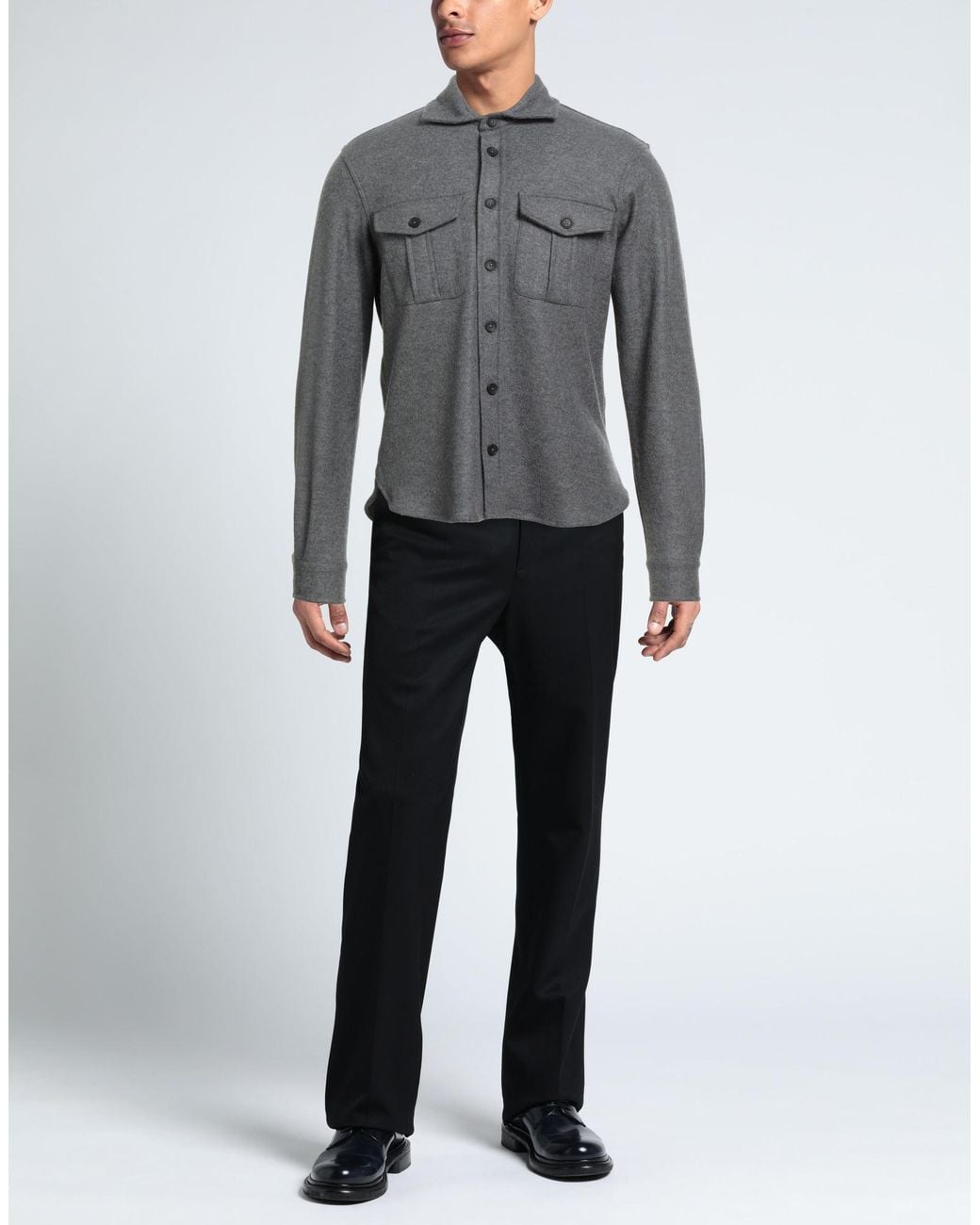 FILIPPO DE LAURENTIIS Gray Shirt Merino Wool for men