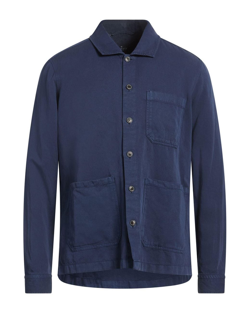 Hackett Blue Shirt Cotton, Linen, Lyocell for men