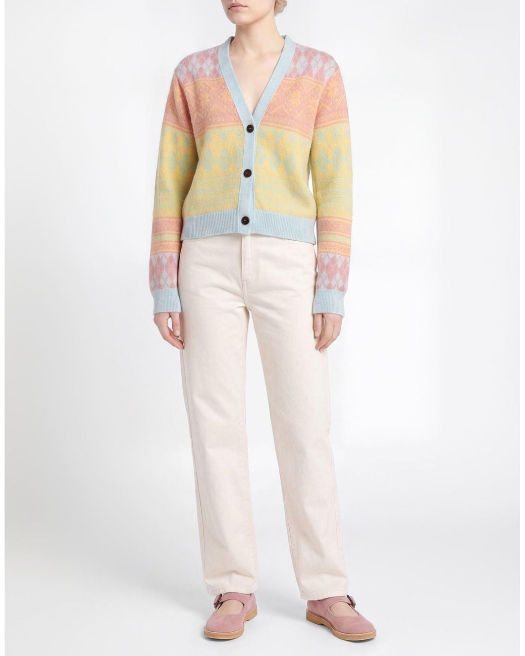 Ballantyne Yellow Cardigan Mohair Wool, Polyamide, Wool