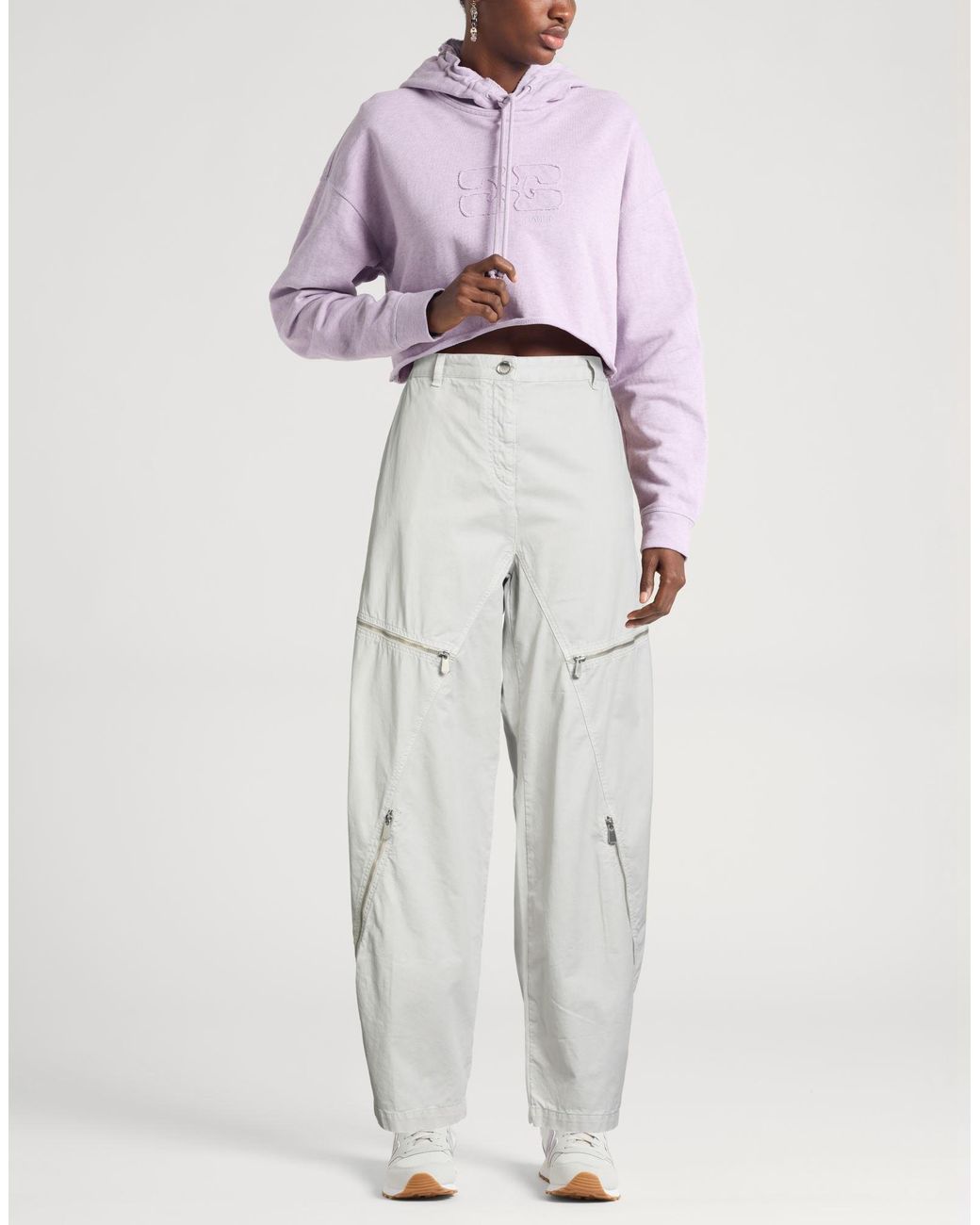 Pinko White Light Pants Cotton