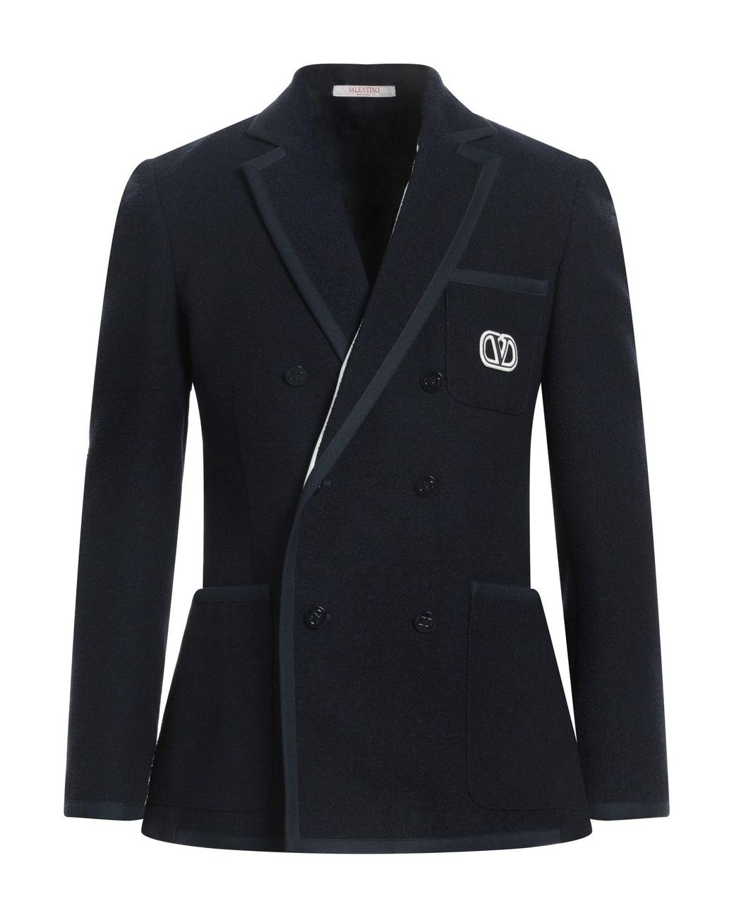 Valentino Garavani Blue Midnight Blazer Wool, Polyamide, Silk, Polyester for men