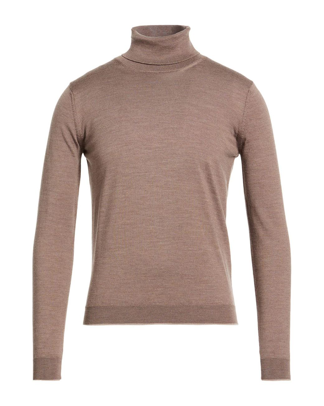 SEVENTY VENEZIA Brown Charcoal Turtleneck Virgin Wool for men