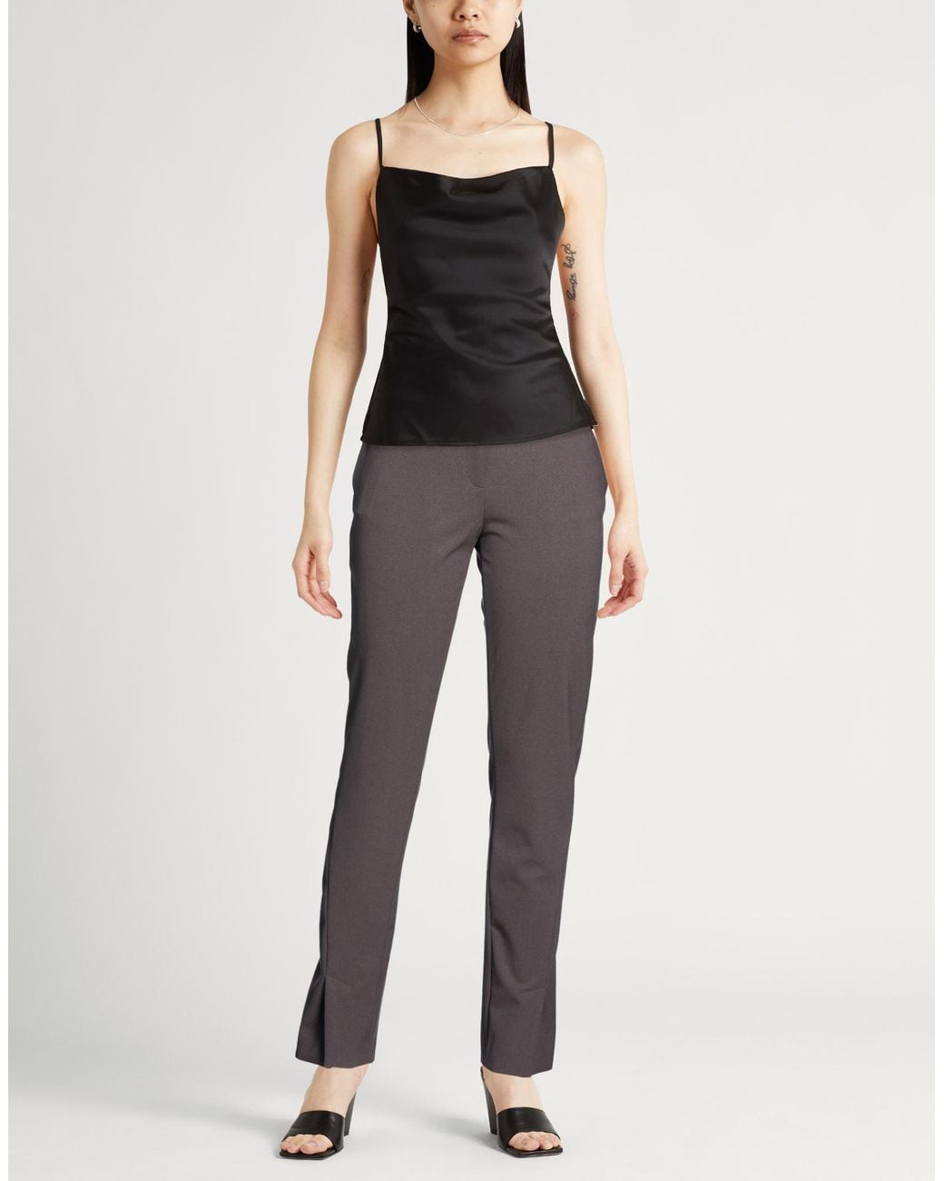 Piazza Sempione Gray Chocolate Pants Virgin Wool, Polyamide, Elastane