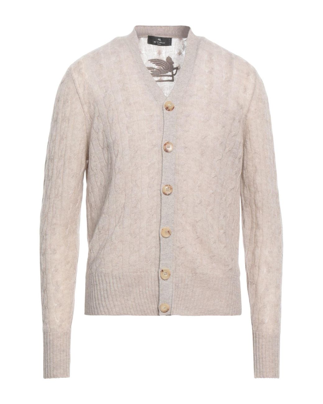 ETRO logo-embroidered virgin-wool cardigan - Blue