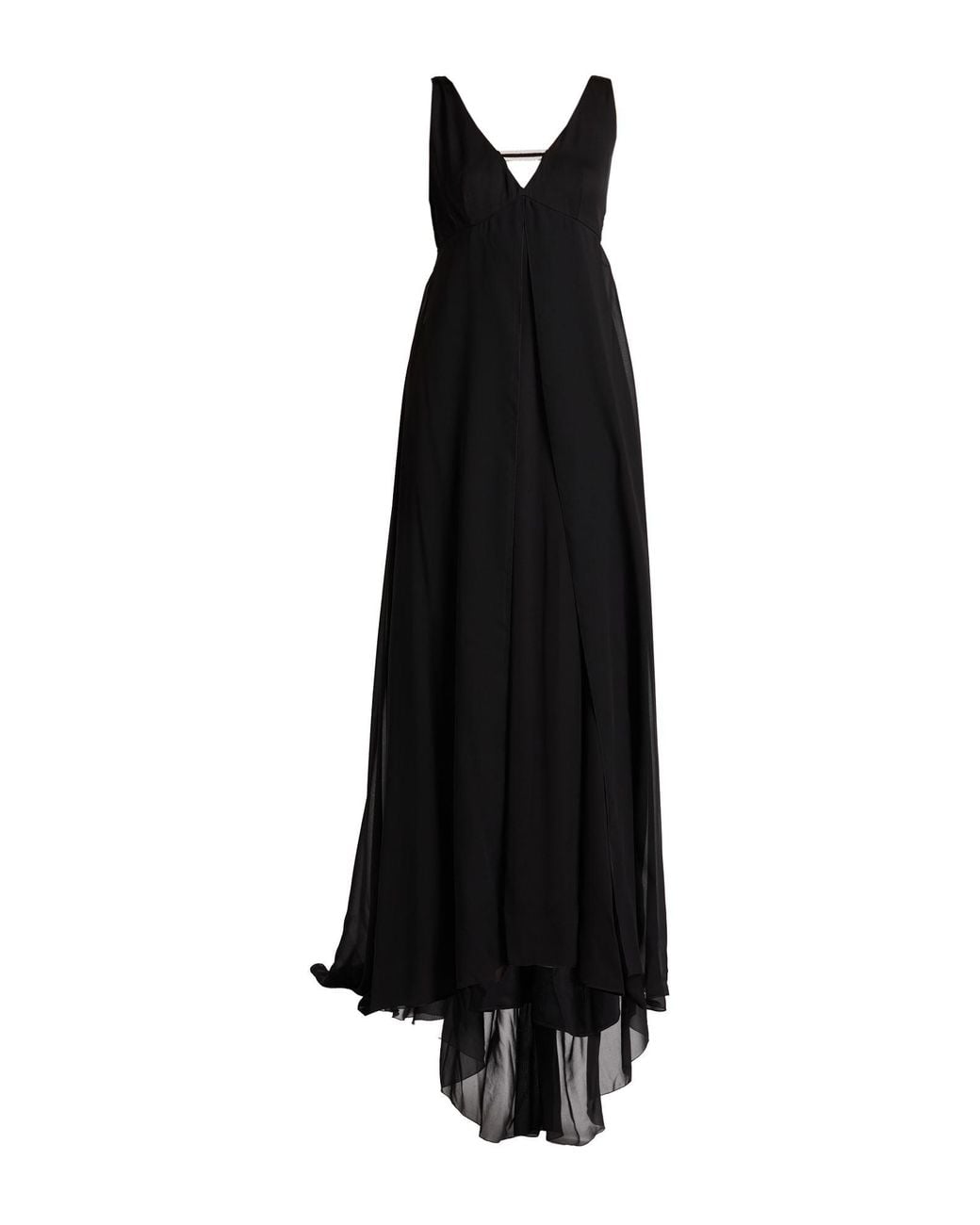 Peserico Black Maxi Dress Polyester, Viscose
