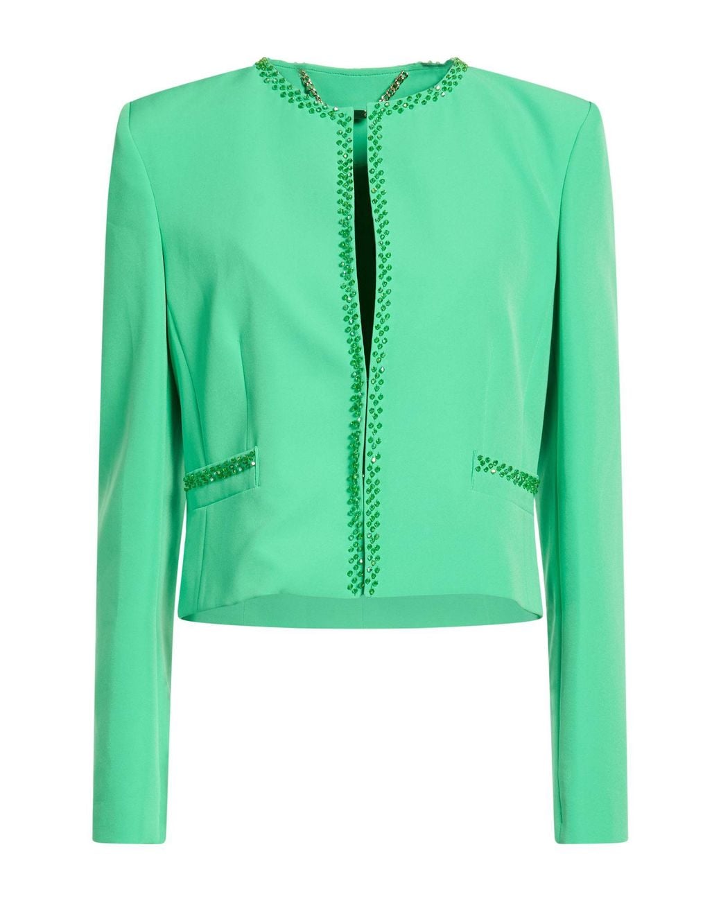 alma sanchez Green Jacket Polyester, Elastane