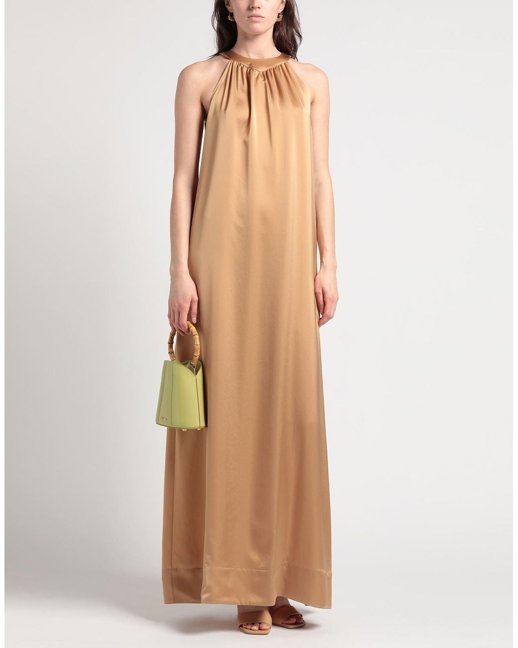 Eleventy Natural Maxi Dress Triacetate, Cupro