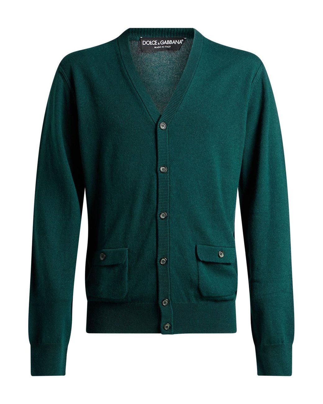 Dolce & Gabbana Green Cardigan Cashmere for men