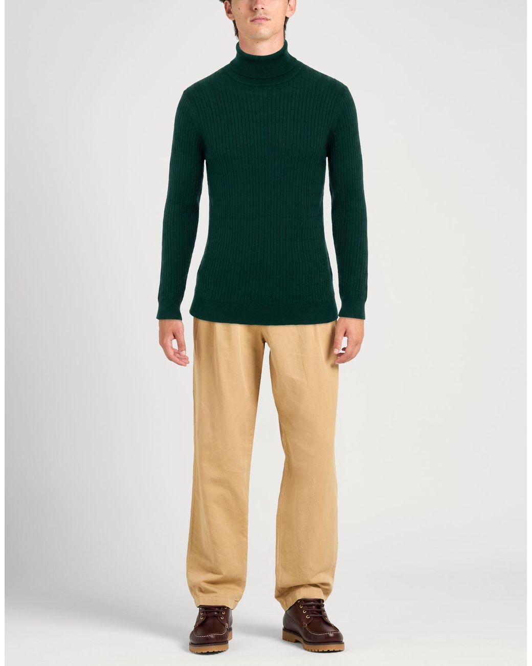 Zanone Green Turtleneck Virgin Wool for men