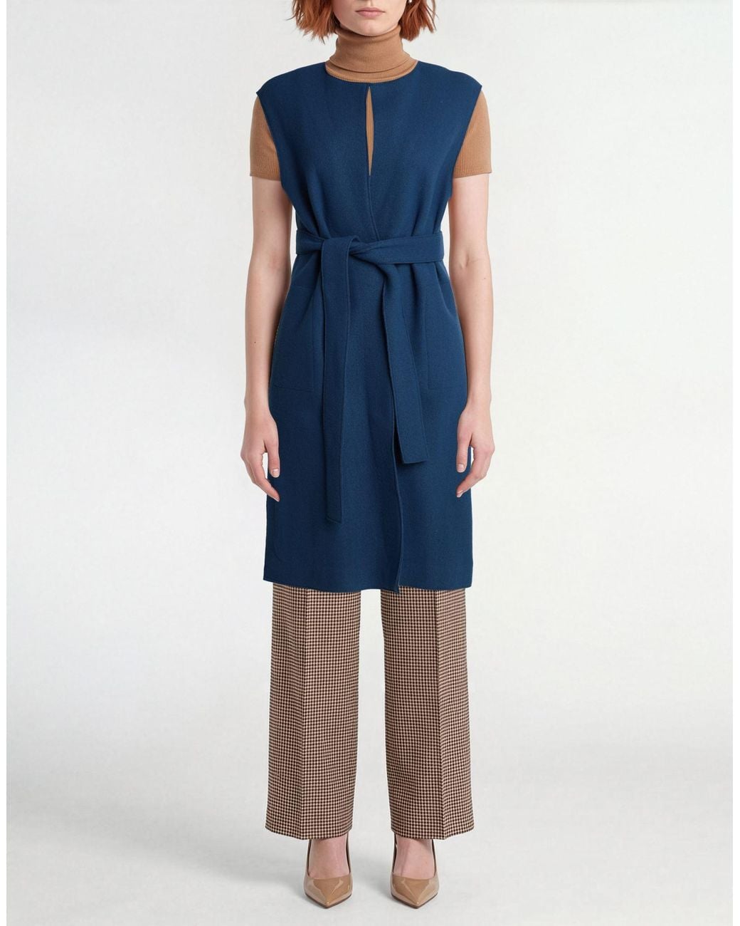 Niu Blue Overcoat & Trench Coat