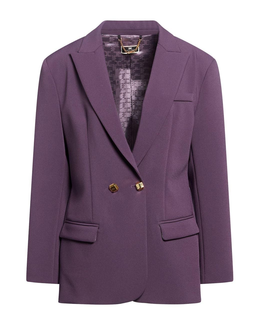 Elisabetta Franchi Purple Blazer Polyester, Elastane