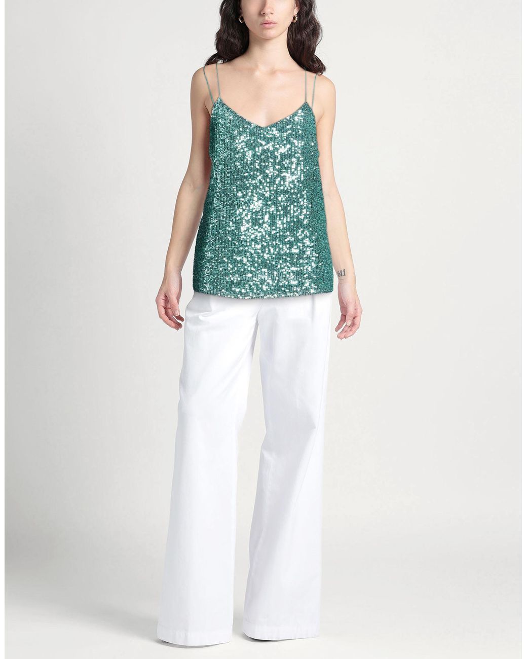 Rebel Queen Green Top Polyester, Elastane