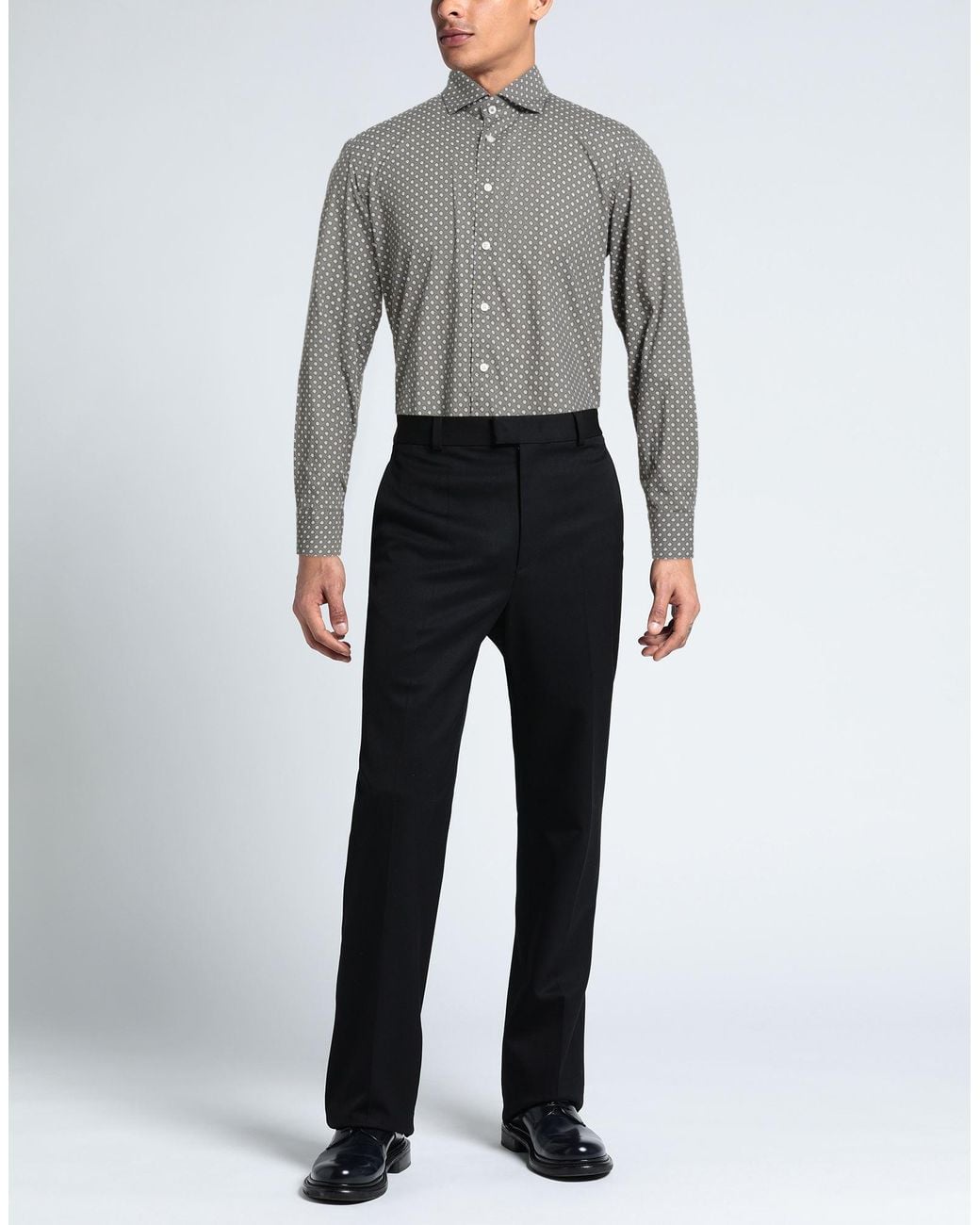 BASTONCINO Gray Military Shirt Cotton for men