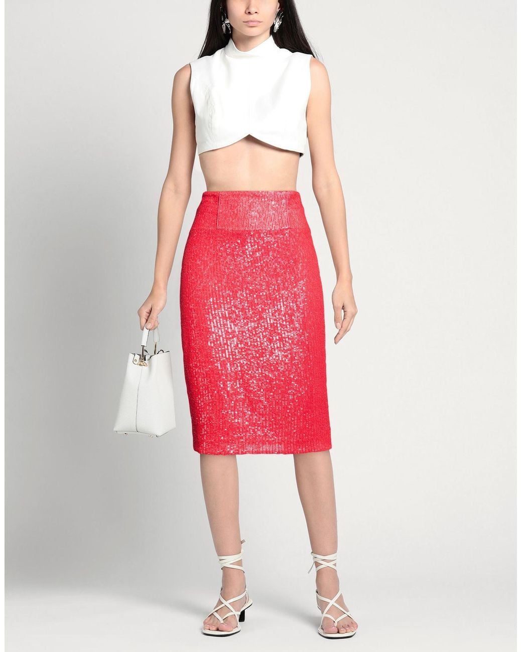 Nenette Red Midi Skirts