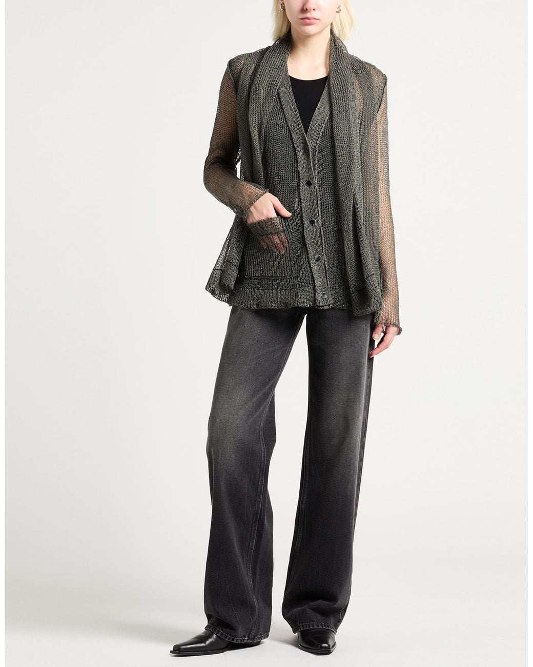 Masnada Gray Cardigan Linen