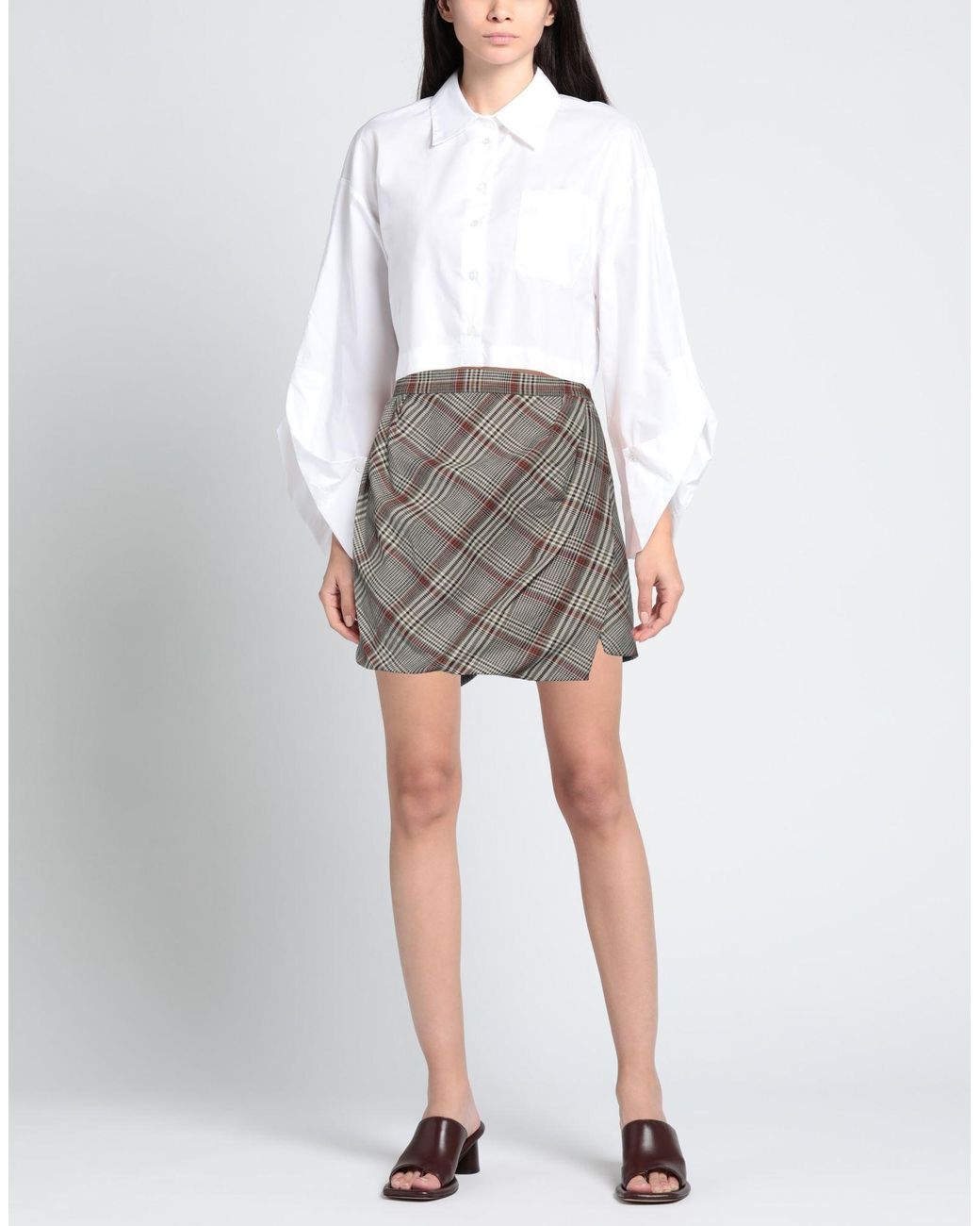 Vivienne Westwood Gray Mini Skirt Viscose, Virgin Wool, Elastane