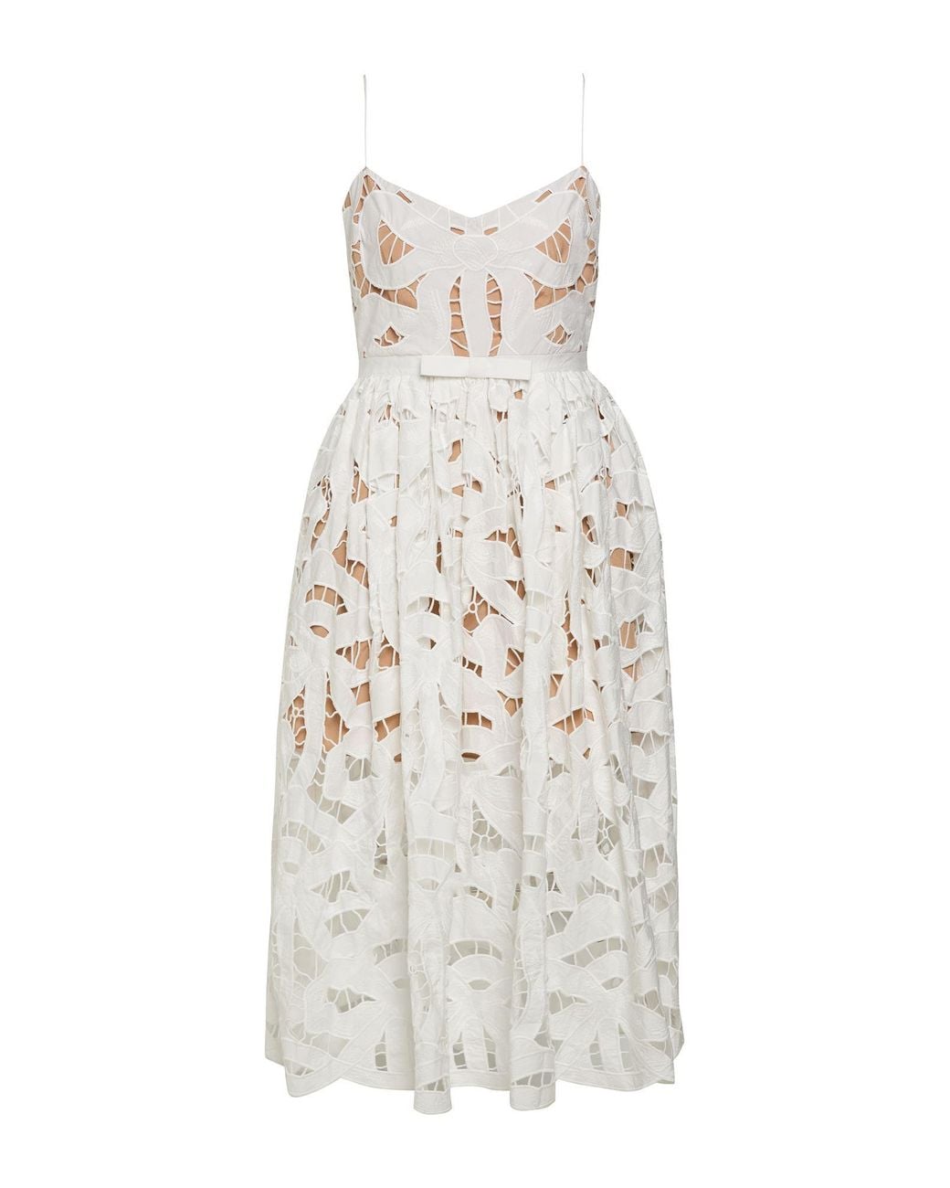 Self-Portrait White Midi Dress