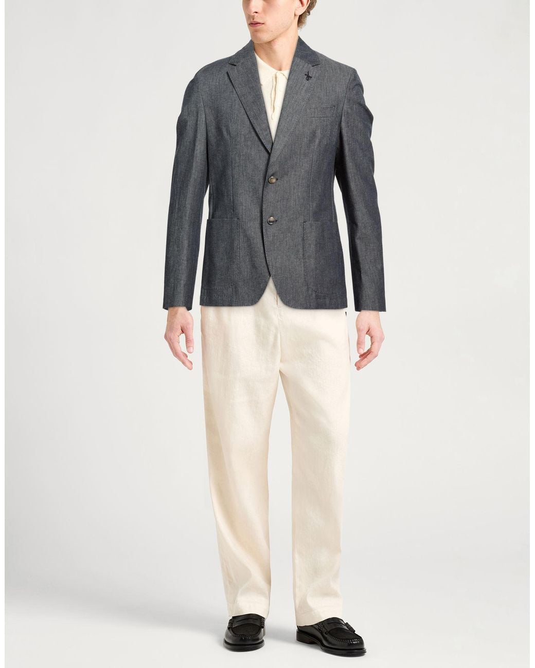 Paoloni Gray Blazer Cotton for men