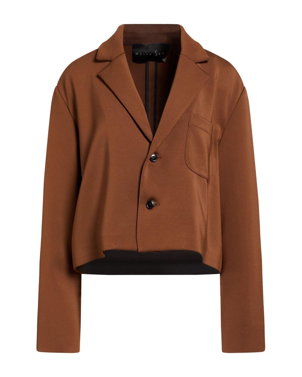 White Sand Brown Blazer Polyester, Elastane