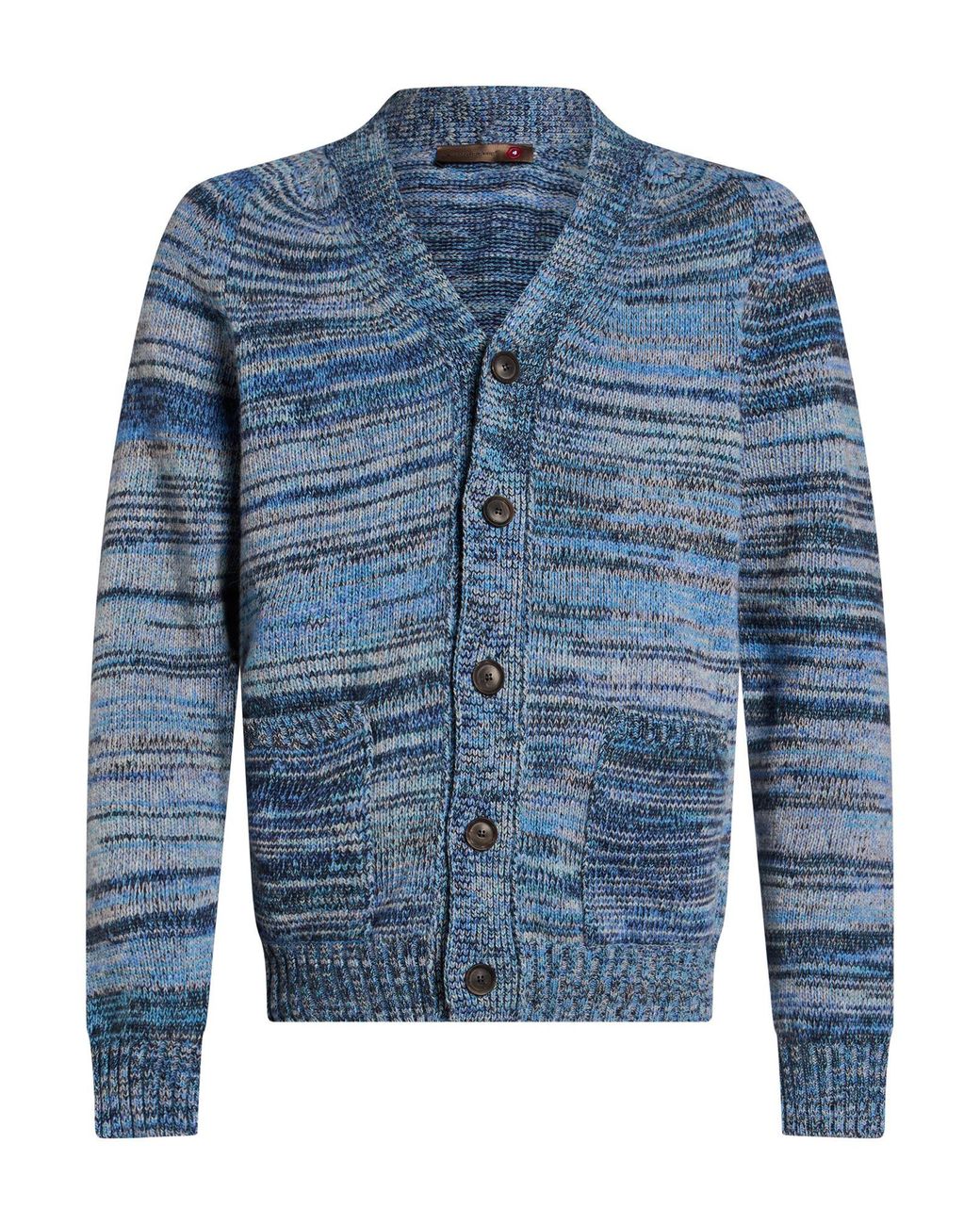 Messagerie Blue Cardigan Virgin Wool for men