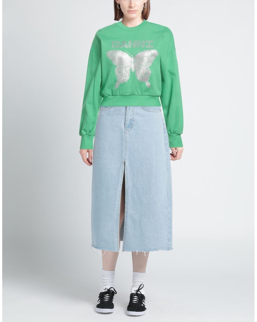 Ganni Green Sweatshirt