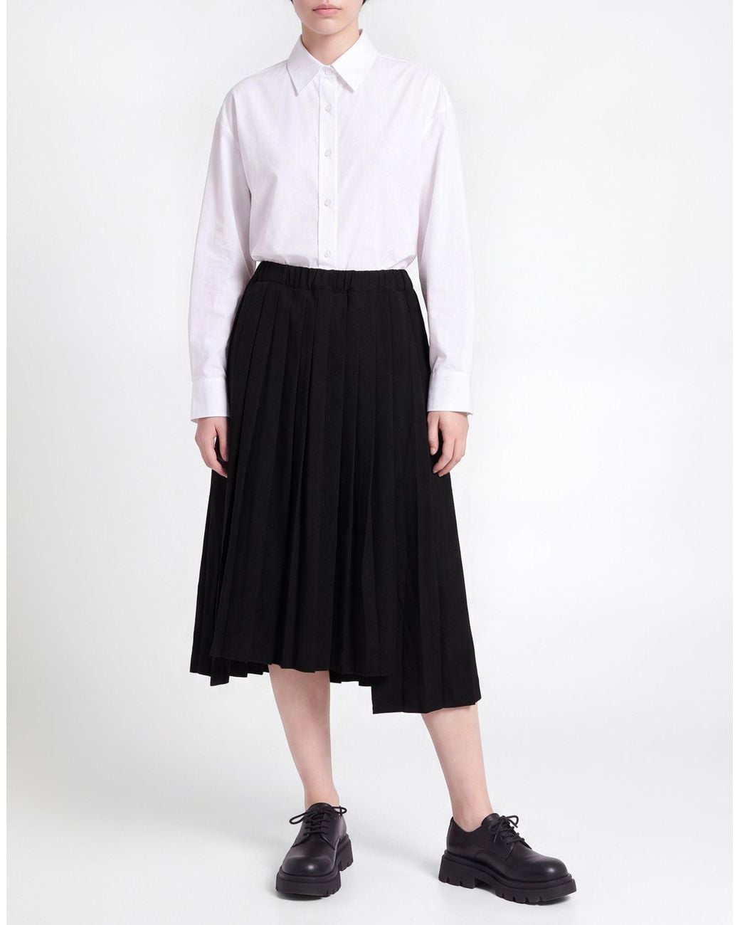 Comme des Garçons Black Midi Skirt Polyester