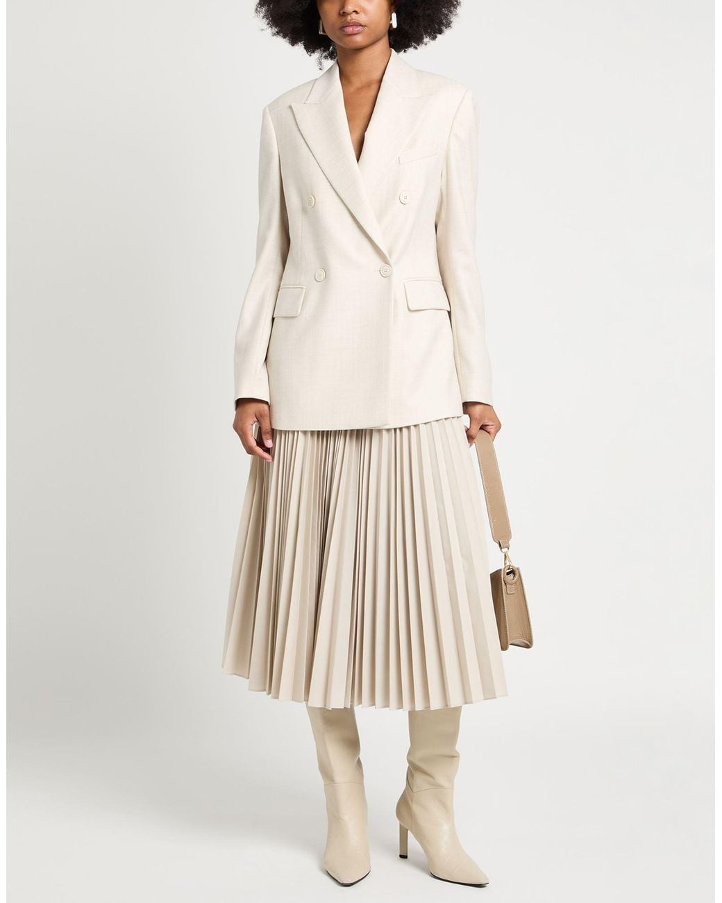 Eleventy Natural Blazer Wool, Metallic Fiber, Polyamide