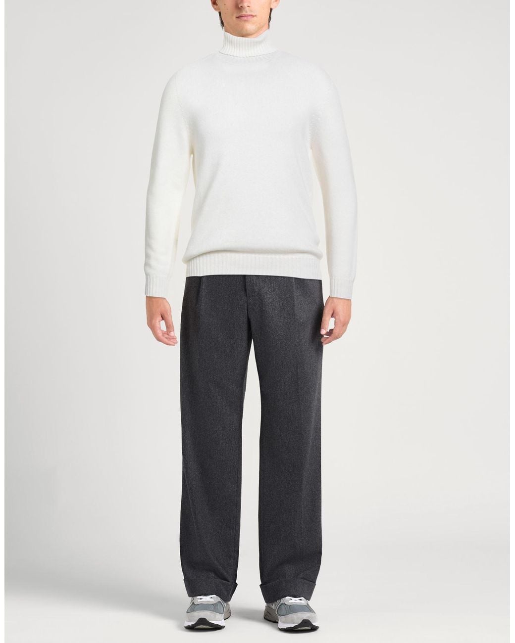 Alpha Studio White Turtleneck for men