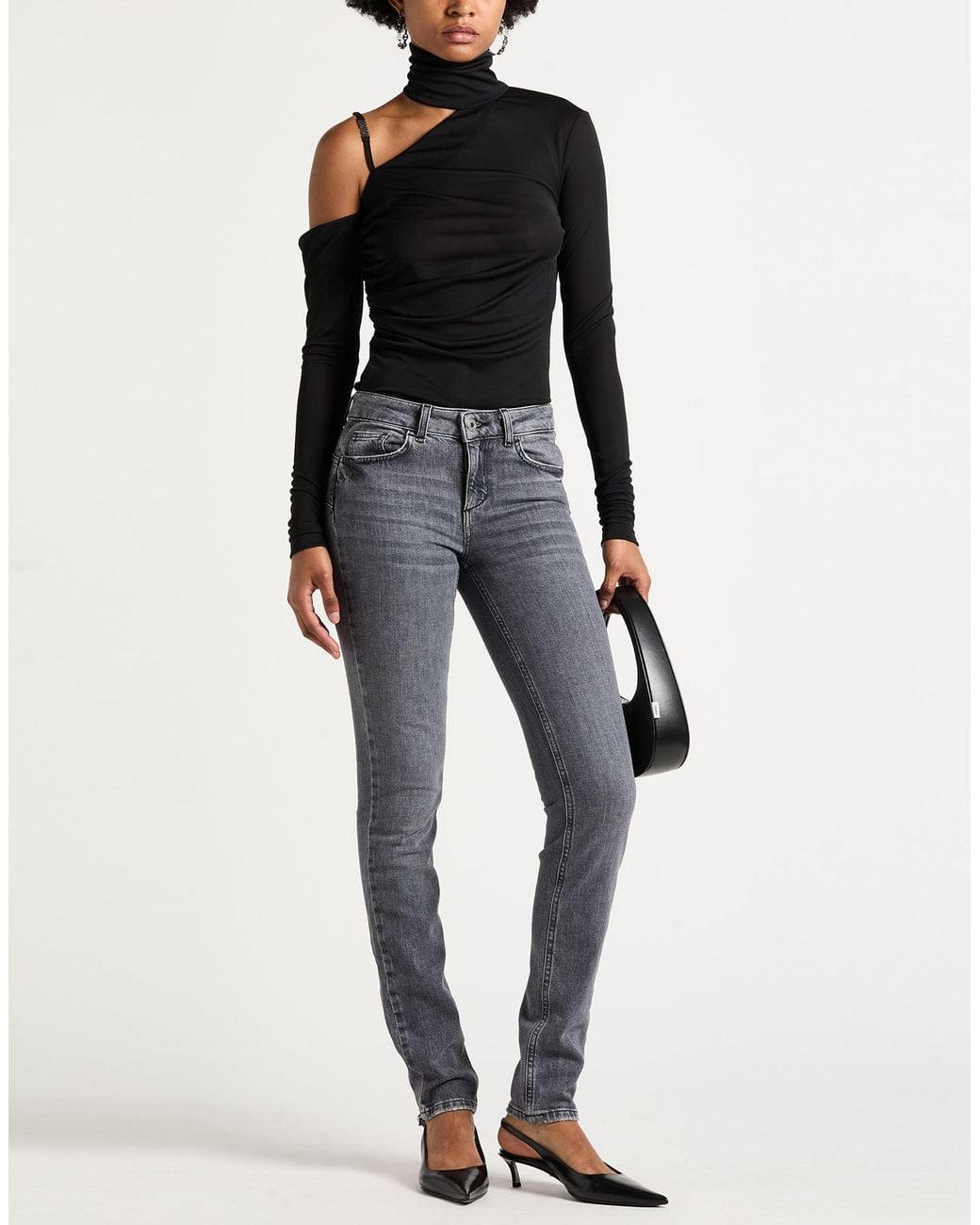 Liu Jo Gray Better Denim Jeans Cotton, Elastane