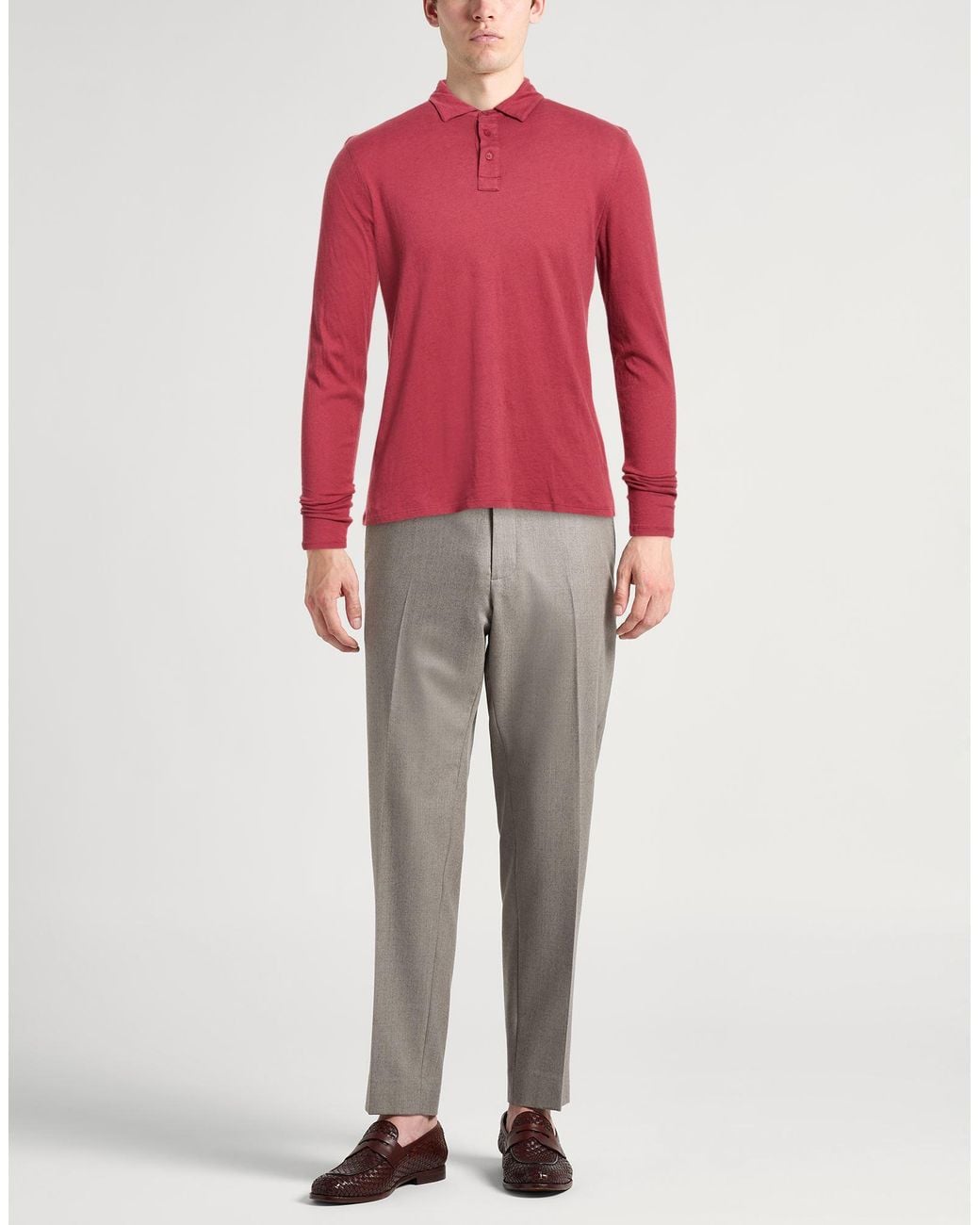 Majestic Filatures Red Polo Shirt Cotton, Cashmere for men