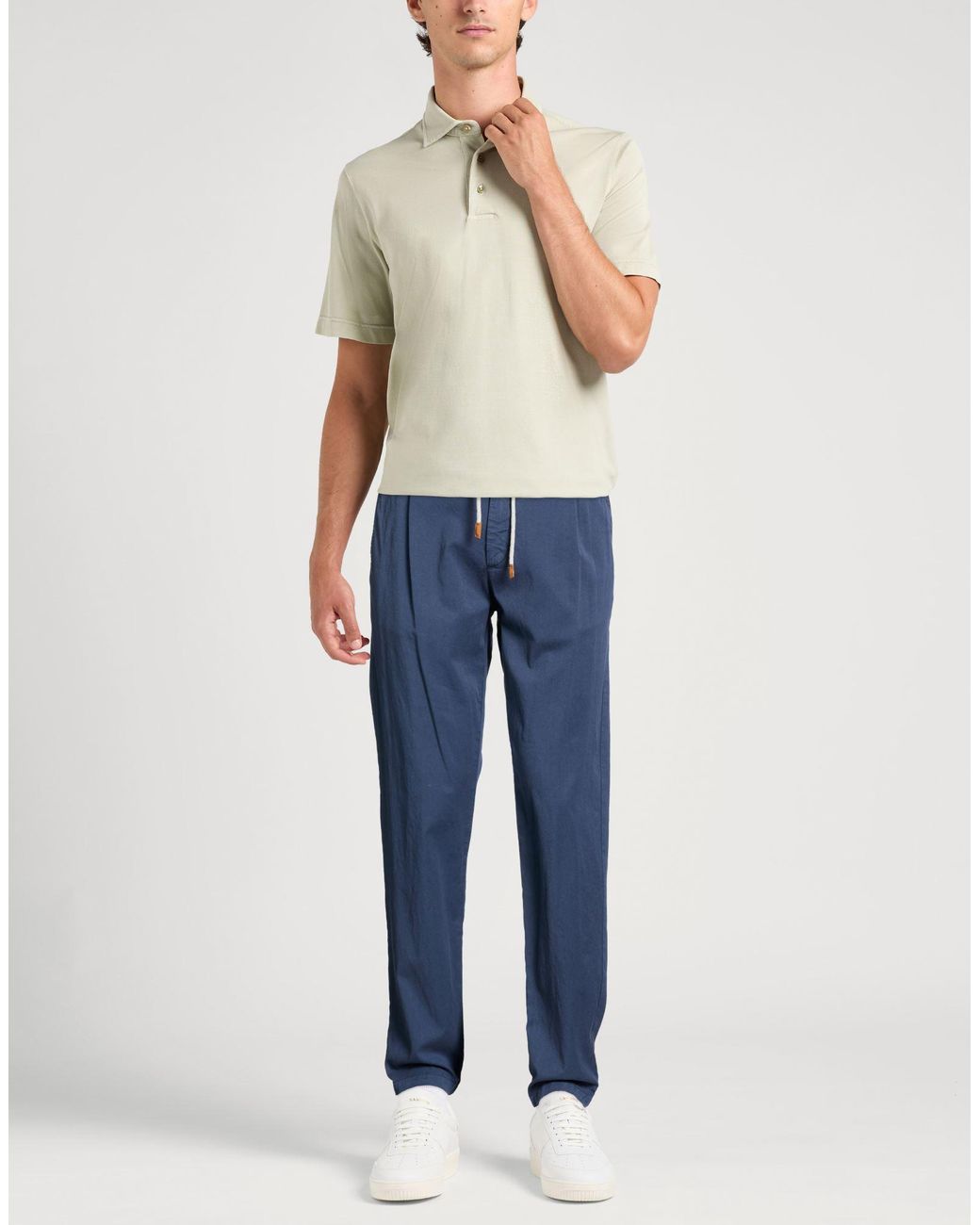 Eleventy Blue Pants Lyocell, Cotton, Elastane for men