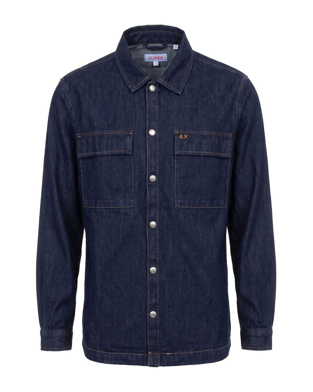 Sun 68 Blue Denim Shirts for men