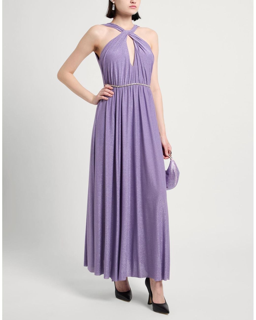 Liu Jo Purple Maxi Dress Viscose, Polyamide, Polyester, Elastane